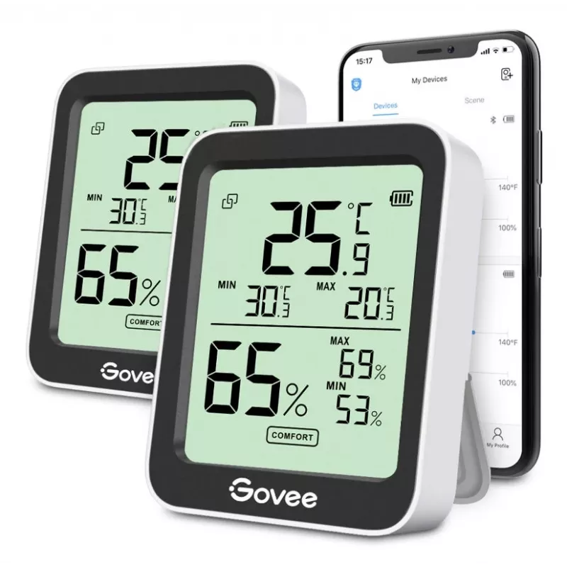Govee H5075 belaidis temperatūros ir drėgmės jutiklis patalpoms