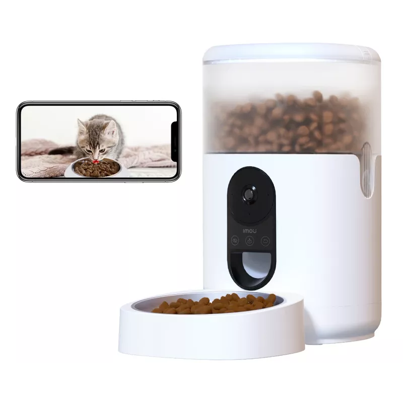 Automatinis šėrimo aparatas augintiniams IMOU PF1 – 4 L nerūdijančio plieno talpa, Wi‑Fi 4, baterija/maitinimas, 1 dubuo