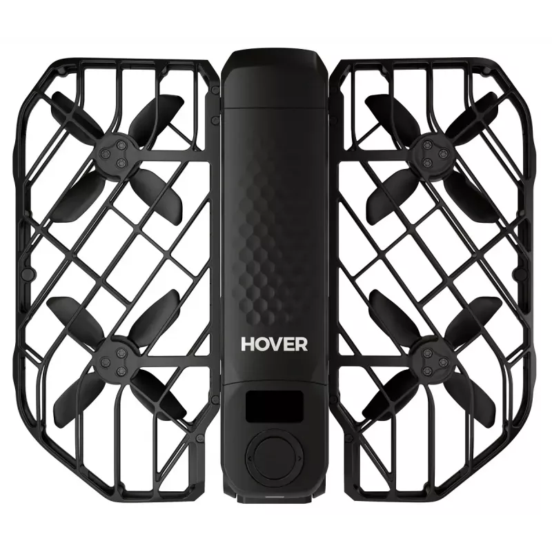 Mini dronas HOVERAir X1 Pro — 4 rotoriai, 12 MP kamera, 4K vaizdo įrašas, 1000 m nuotolis, 1920 mAh baterija, 32 GB vidinė atmintis, Juoda