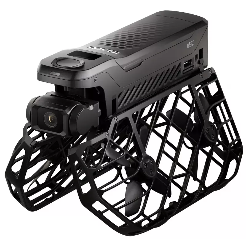 Mini dronas HOVERAir X1 Pro — 4 rotoriai, 12 MP kamera, 4K vaizdo įrašas, 1000 m nuotolis, 1920 mAh baterija, 32 GB vidinė atmintis, Juoda