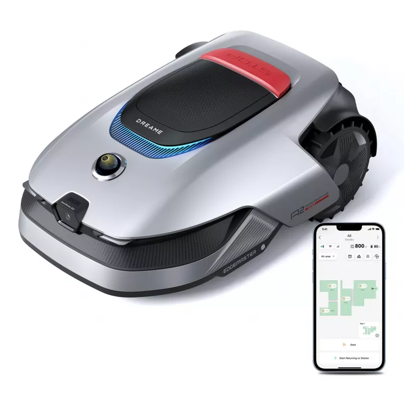 Robotinis vejapjovė Dreame A2 1200 su LiDAR ir AI kamera, juoda/pilka