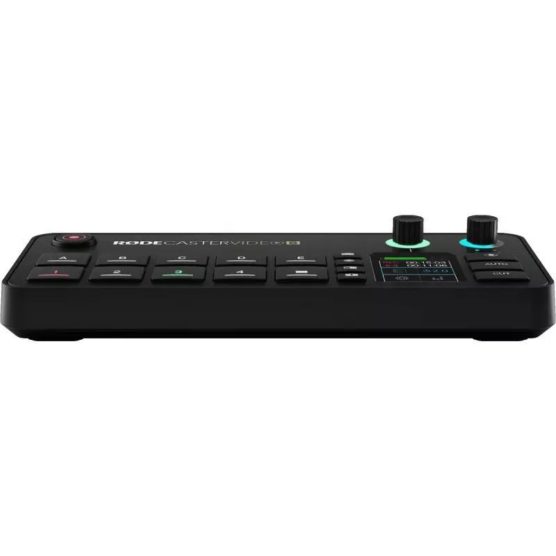 Kelių kanalų podcast'ų ir tiesioginių transliacijų gamybos pultas Rode RodeCaster Video S RCVS-E — jutiklinis ekranas, Wi‑Fi, Bluetooth 5.3, 5x USB-C, 3x HDMI įėjimas, 1x HDMI išėjimas, microSD