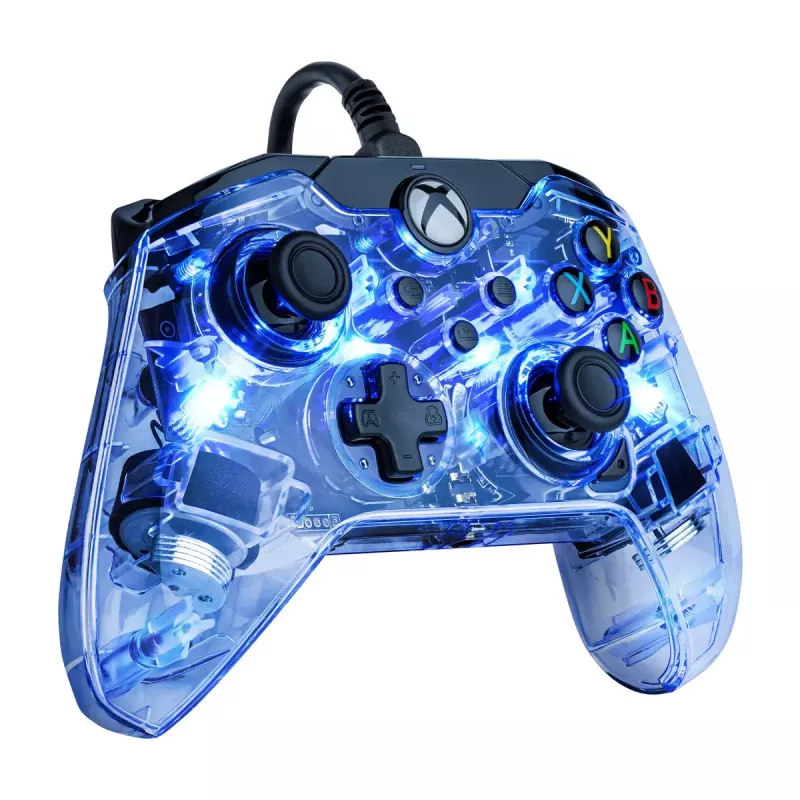 Žaidimų pultas PDP Afterglow Black Blue Transparent USB, skirtas Xbox One / Series X|S / PC, laidinis, 2,4 m