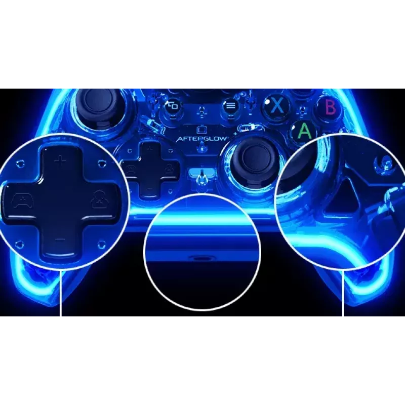 Žaidimų pultas PDP Afterglow Black Blue Transparent USB, skirtas Xbox One / Series X|S / PC, laidinis, 2,4 m