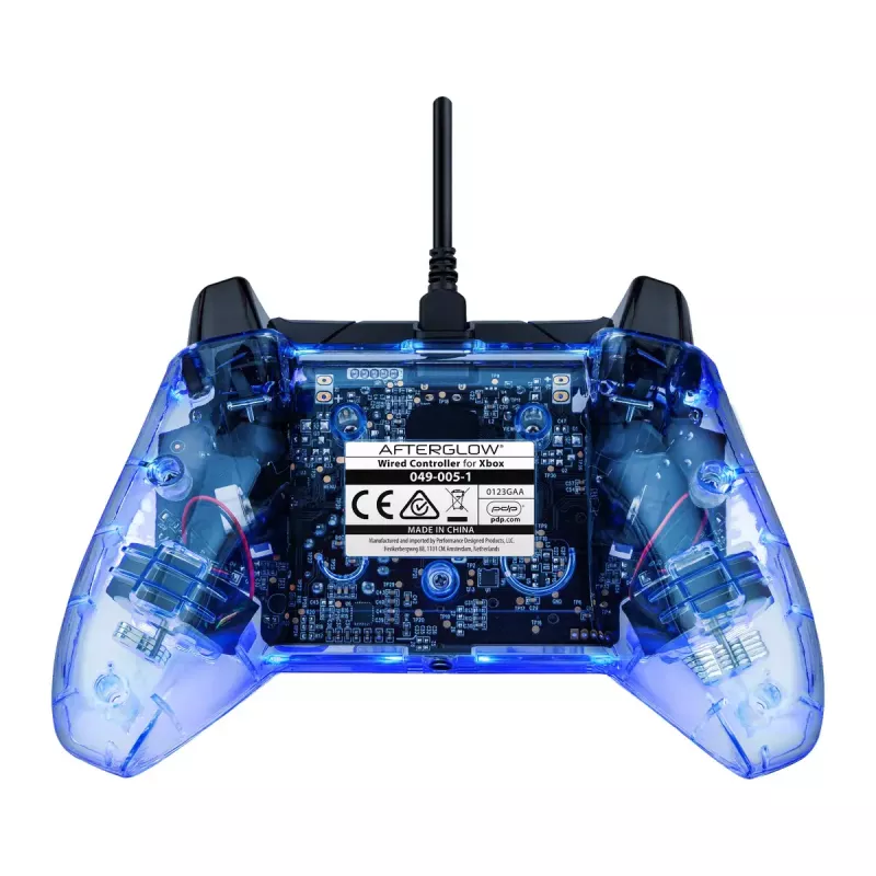 Žaidimų pultas PDP Afterglow Black Blue Transparent USB, skirtas Xbox One / Series X|S / PC, laidinis, 2,4 m