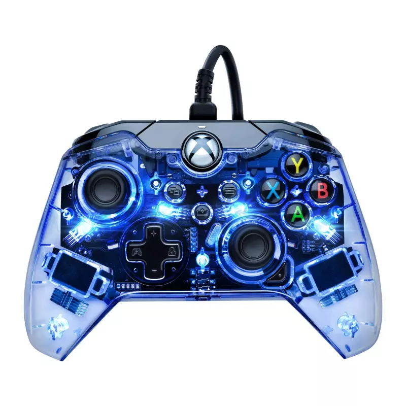 Žaidimų pultas PDP Afterglow Black Blue Transparent USB, skirtas Xbox One / Series X|S / PC, laidinis, 2,4 m