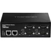 Trendnet TI-M42 pramoninis Modbus šliuzas / valdiklis su dviem 10/100 Mbit/s Ethernet prievadais ir keturiais DB-9 nuosekliaisiais prievadais, IP30, juodas