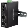 Trendnet TI-M42 pramoninis Modbus šliuzas / valdiklis su dviem 10/100 Mbit/s Ethernet prievadais ir keturiais DB-9 nuosekliaisiais prievadais, IP30, juodas