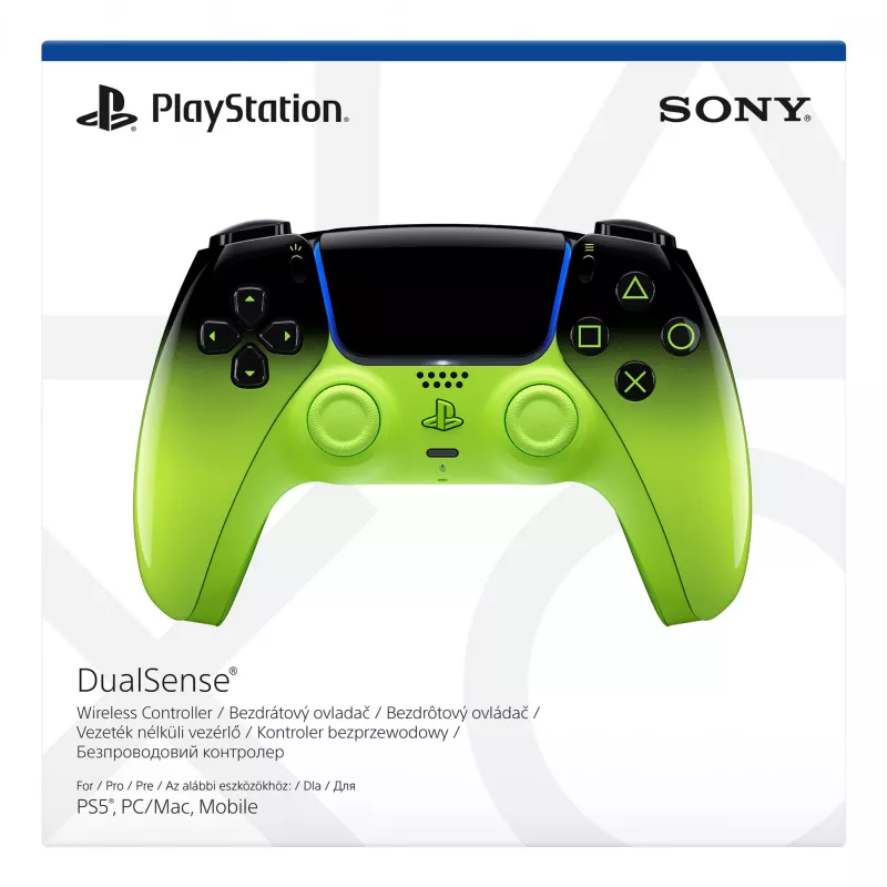 Valdiklis Sony DualSense, PlayStation 5 – Bluetooth/USB, juoda/žalia, analoginis/digitalinis, USB-C