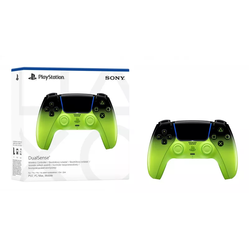 Valdiklis Sony DualSense, PlayStation 5 – Bluetooth/USB, juoda/žalia, analoginis/digitalinis, USB-C