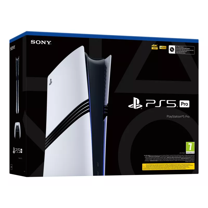 Žaidimų konsolė Sony PlayStation 5 Pro – 2 TB SSD, GDDR6, Wi‑Fi 6/7, Ethernet, 8K palaikymas, Juoda/Balta