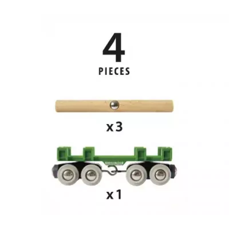 Ravensburger BRIO Lumber Loading Wagon modelinio geležinkelio priedas, 4 dalys, įvairiaspalvis