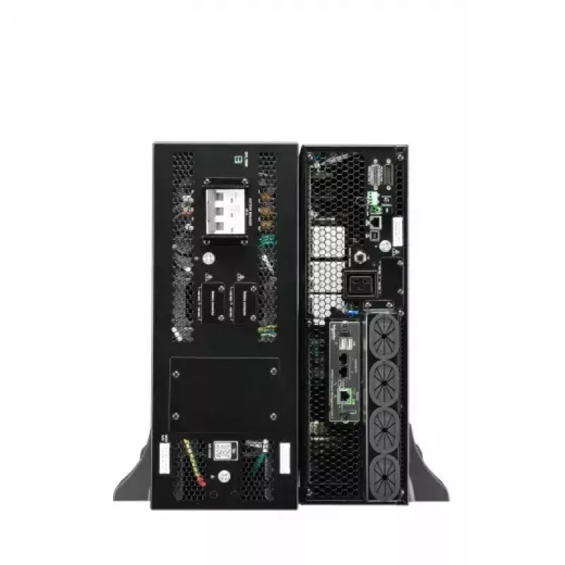 APC Smart-UPS On-Line SRTG15KXLI, 15kVA/15kW, stelažinis / bokštinis, 230V/380V...415V, kietasis sujungimas 5 laidai (3P+N+E)+3 laidai (1P+N+E), tinklo kortelė, be bėgių komplekto