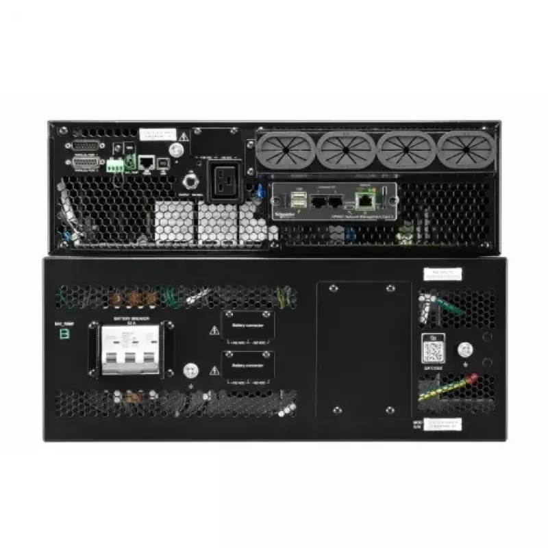 APC Smart-UPS On-Line SRTG15KXLI, 15kVA/15kW, stelažinis / bokštinis, 230V/380V...415V, kietasis sujungimas 5 laidai (3P+N+E)+3 laidai (1P+N+E), tinklo kortelė, be bėgių komplekto
