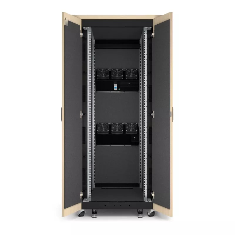 APC NetShelter Soundproof triukšmą slopinantis serverio stovas, 32U, 230V, Maple
