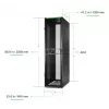 APC NetShelter SX Server Rack Gen 2, 48U, 2258H x 600W x 1200D mm, su šonais, juodas