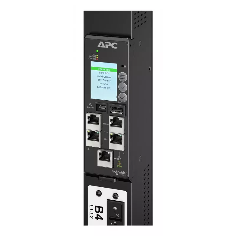 APC NetShelter Rack PDU Advanced Gen 2, matuojamas, 3 fazės, 43,5 kW 400 V 63 A arba 34,6 kW 415 V 60 A, 560P6, 42 lizdai