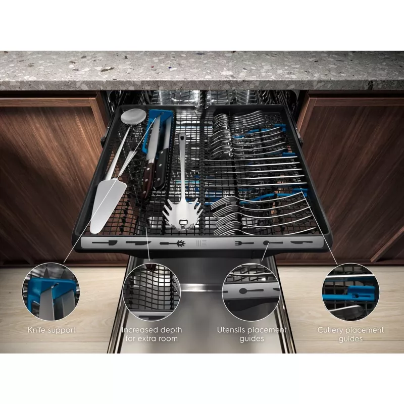 Įmontuojamas indaplovė Electrolux EEM69410W — 15 komplektų, 42 dB, pilno dydžio 60 cm, AirDry