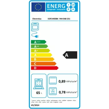 Įmontuojama elektrinė orkaitė Electrolux EOF3H50BK 65 L 2090 W Juoda, Nerūdijantis plienas