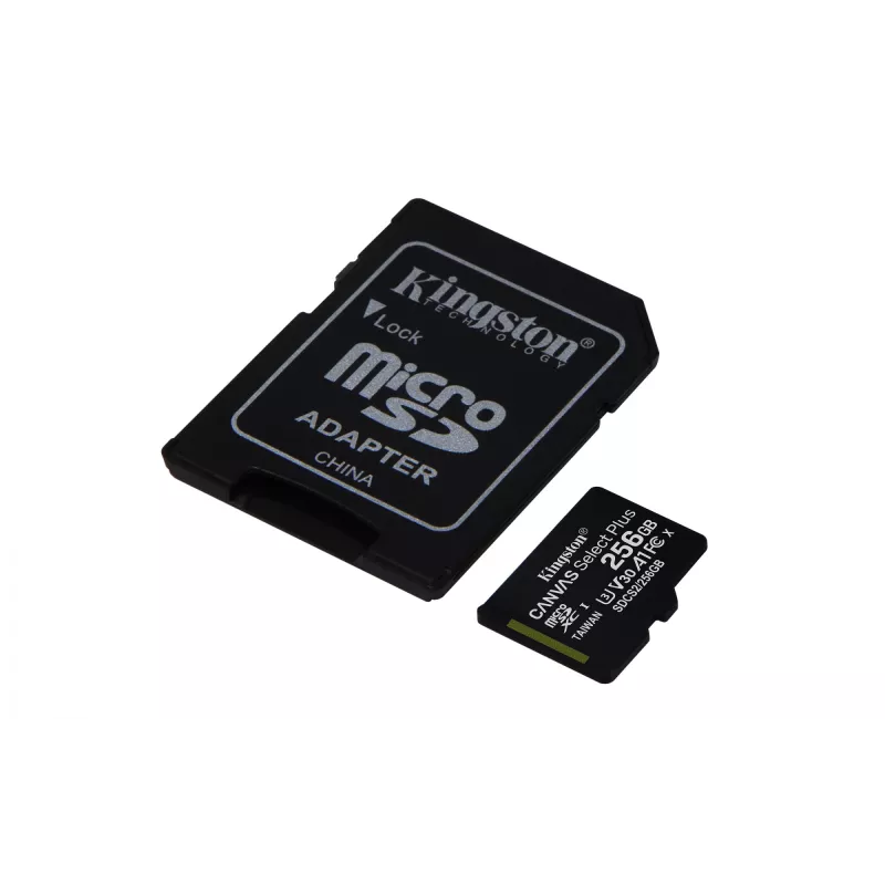 Kingston Technology Canvas Select Plus 256GB microSDXC kortelė + adapteris, 100R, A1, C10