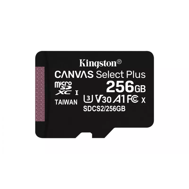 Kingston Technology Canvas Select Plus 256GB microSDXC kortelė + adapteris, 100R, A1, C10
