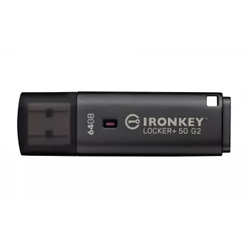 USB atmintukas KINGSTON IronKey Locker Plus 50 G2 64GB, USB Type-A, USB 3.2 Gen 1, AES-256, FIPS 197