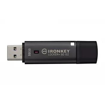 USB atmintukas KINGSTON IronKey Locker Plus 50 G2 32 GB, USB 3.2 Gen 1 Type-A, AES-256, FIPS 197