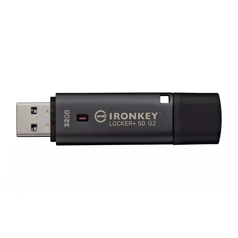 USB atmintukas KINGSTON IronKey Locker Plus 50 G2 32 GB, USB 3.2 Gen 1 Type-A, AES-256, FIPS 197