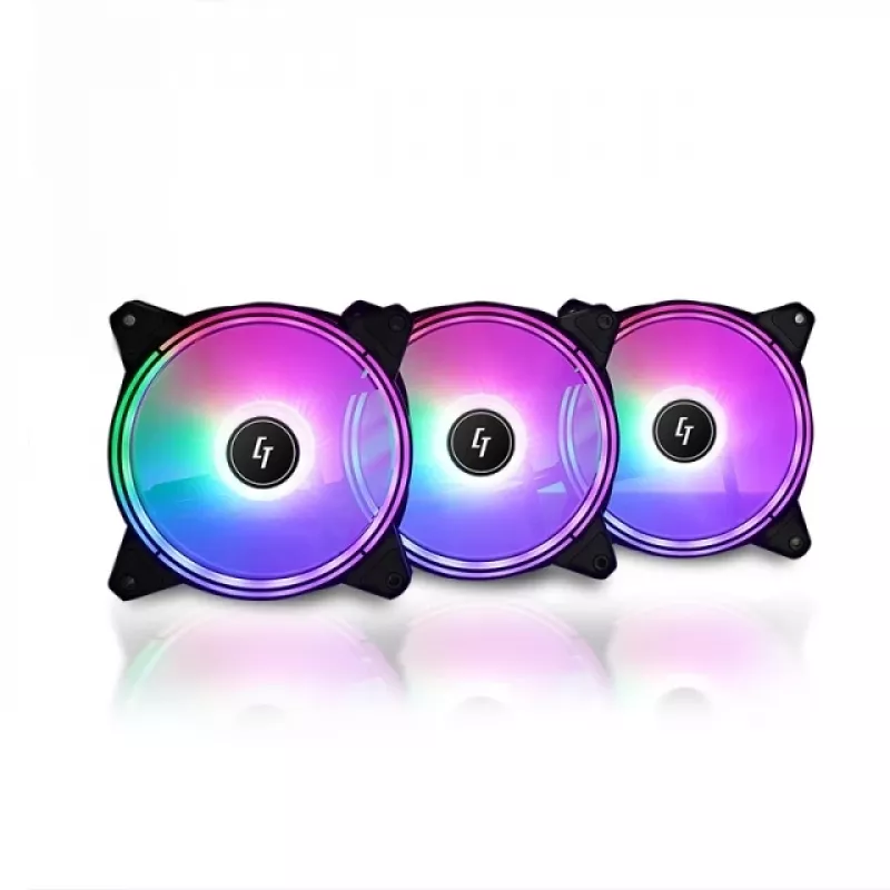 Chieftec Chieftronic Nova 3 vnt. 12 cm juodi ventiliatoriai su RGB ir valdymo pultu