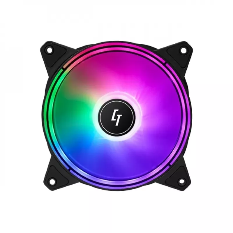 Chieftec Chieftronic Nova 3 vnt. 12 cm juodi ventiliatoriai su RGB ir valdymo pultu