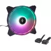 Chieftec Chieftronic Nova 3 vnt. 12 cm juodi ventiliatoriai su RGB ir valdymo pultu