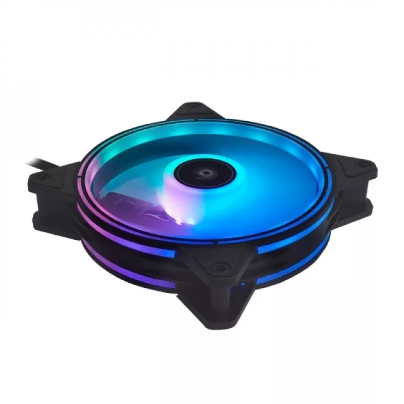 Chieftec Chieftronic Nova 3 vnt. 12 cm juodi ventiliatoriai su RGB ir valdymo pultu