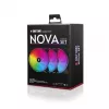 Chieftec Chieftronic Nova 3 vnt. 12 cm juodi ventiliatoriai su RGB ir valdymo pultu