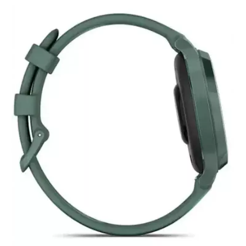 Išmanusis laikrodis GARMIN Lily 2 Active žalias — 38 mm aliuminio korpusas, silikoninis dirželis, GPS, SpO2, 5 ATM, baterija 9 dienos