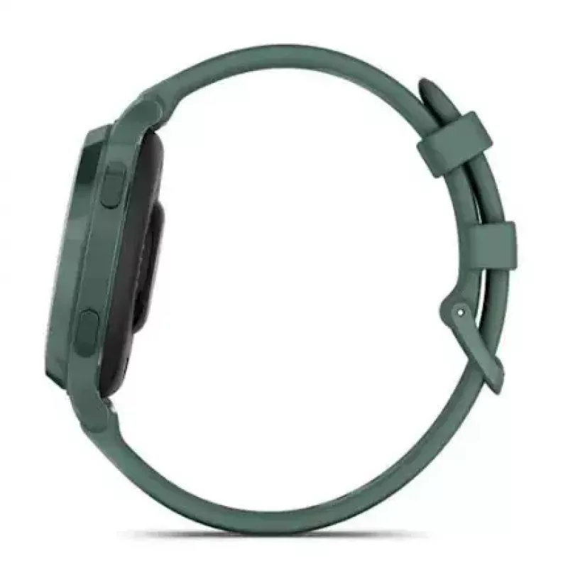 Išmanusis laikrodis GARMIN Lily 2 Active žalias — 38 mm aliuminio korpusas, silikoninis dirželis, GPS, SpO2, 5 ATM, baterija 9 dienos