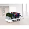 Manhattan 10 prievadų USB-C įkrovimo stotelė, USB-C išėjimas: 10x 20W, maks. 200W, maitinimas iš tinklo (su US/EU/UK adapteriais)