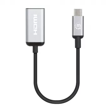Manhattan USB-C į HDMI laidas, 4K@60Hz, 5 Gbps (USB 3.2 Gen1), 15 cm, juodas, vyriškas į moterišką, trejų metų garantija