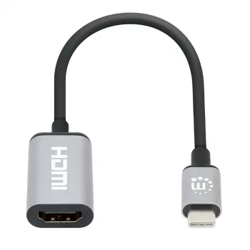 Manhattan USB-C į HDMI laidas, 4K@60Hz, 5 Gbps (USB 3.2 Gen1), 15 cm, juodas, vyriškas į moterišką, trejų metų garantija