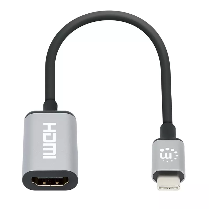 Manhattan USB-C į HDMI laidas, 4K@60Hz, 5 Gbps (USB 3.2 Gen1), 15 cm, juodas, vyriškas į moterišką, trejų metų garantija
