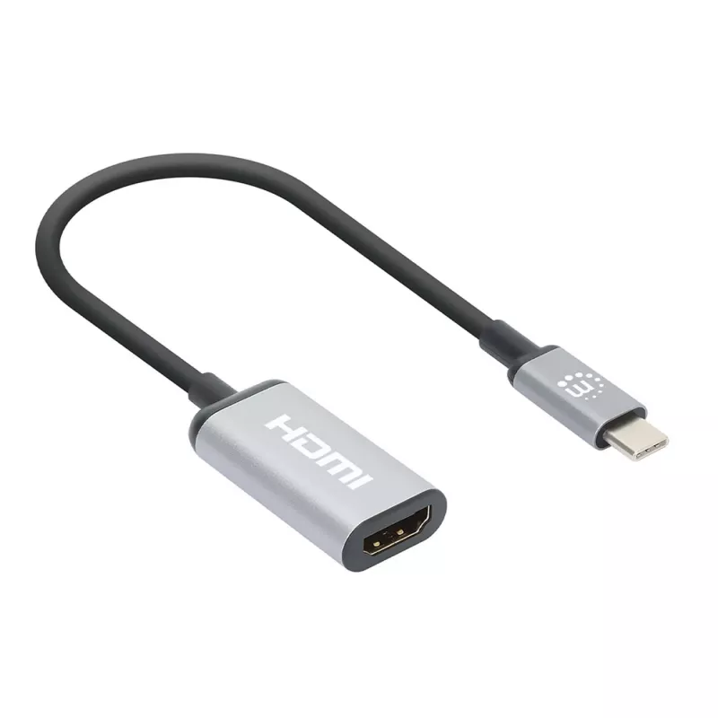 Manhattan USB-C į HDMI laidas, 4K@60Hz, 5 Gbps (USB 3.2 Gen1), 15 cm, juodas, vyriškas į moterišką, trejų metų garantija