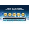 Intellinet 54 prievadų L3 pilnai valdomas PoE+ jungiklis su 48 Gigabit Ethernet prievadais ir 6 SFP+ uplinkais