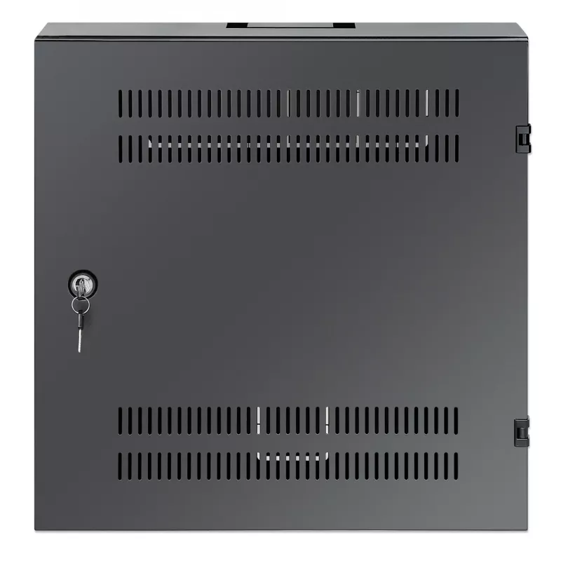 Intellinet Low-Profile 19 colių sieninis spintos stovas su 4U horizontaliomis ir 2U vertikaliomis bėgelėmis, plonas, taupantis vietą, tik 170 mm gylio, idealus AV, daugialypės terpės ir vaizdo stebėjimo sistemoms, surinktas, juodas RAL 7021