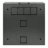 Intellinet Low-Profile 19 colių sieninis spintos stovas su 4U horizontaliomis ir 2U vertikaliomis bėgelėmis, plonas, taupantis vietą, tik 170 mm gylio, idealus AV, daugialypės terpės ir vaizdo stebėjimo sistemoms, surinktas, juodas RAL 7021