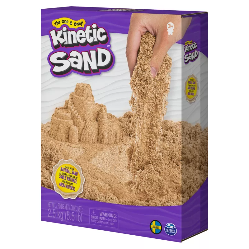 Kinetic Sand natūraliai ruda 2,5 kg formuojamas smėlis vaikams nuo 3 metų