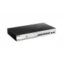 D-Link 10 prievadų Gigabit PoE+ valdomas jungiklis su 2 SFP prievadais