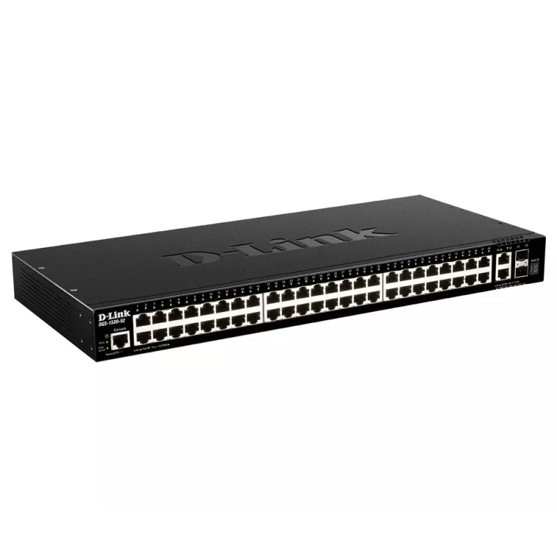 D-Link 48 prievadų Gigabit dėžės jungiklis su 2 x 10GBase-T prievadais ir 2 x 10G SFP+