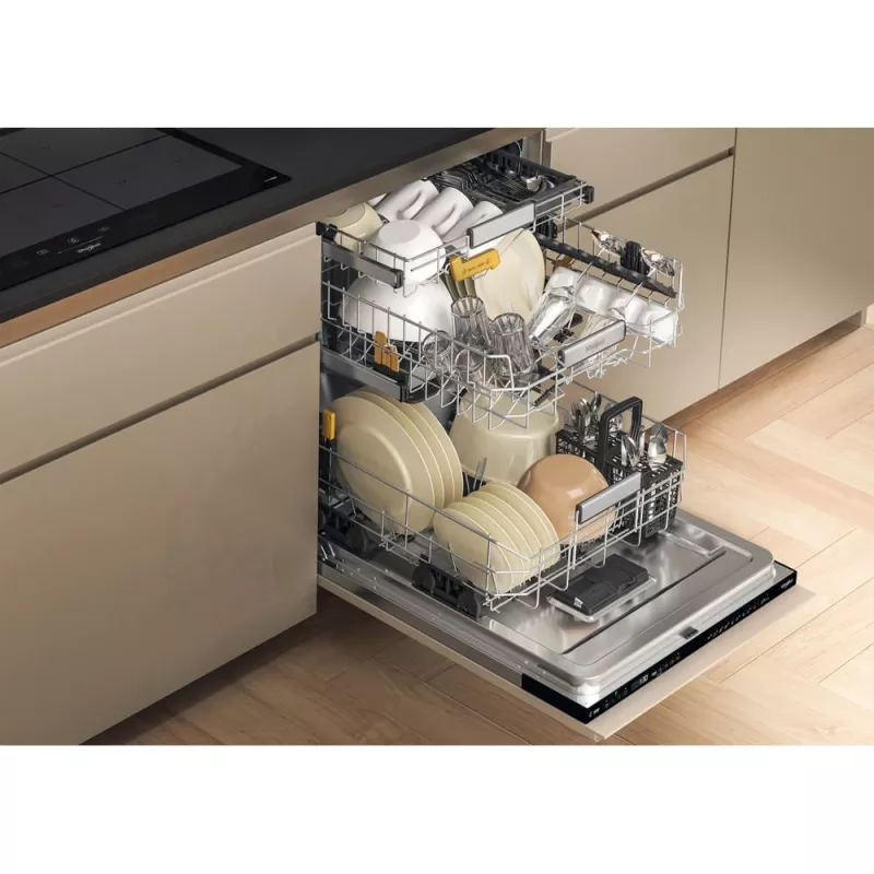 Whirlpool WH8IC15B4M6LHC0 visiškai įmontuojama indaplovė, 15 stalviečių