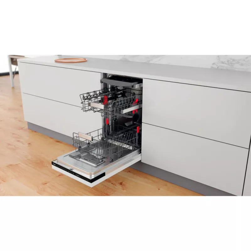 Whirlpool WSIP 4O33 PFE visiškai įmontuojama siaura indaplovė 10 komplektų