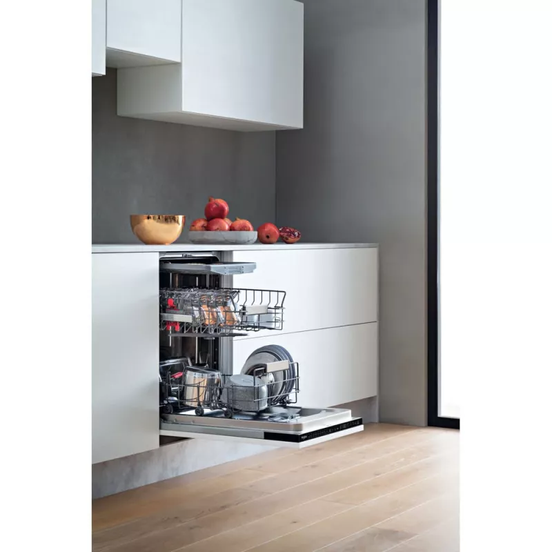 Whirlpool WSIP 4O33 PFE visiškai įmontuojama siaura indaplovė 10 komplektų