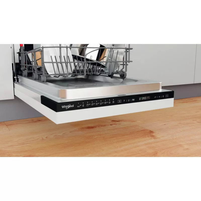Whirlpool WSIP 4O33 PFE visiškai įmontuojama siaura indaplovė 10 komplektų